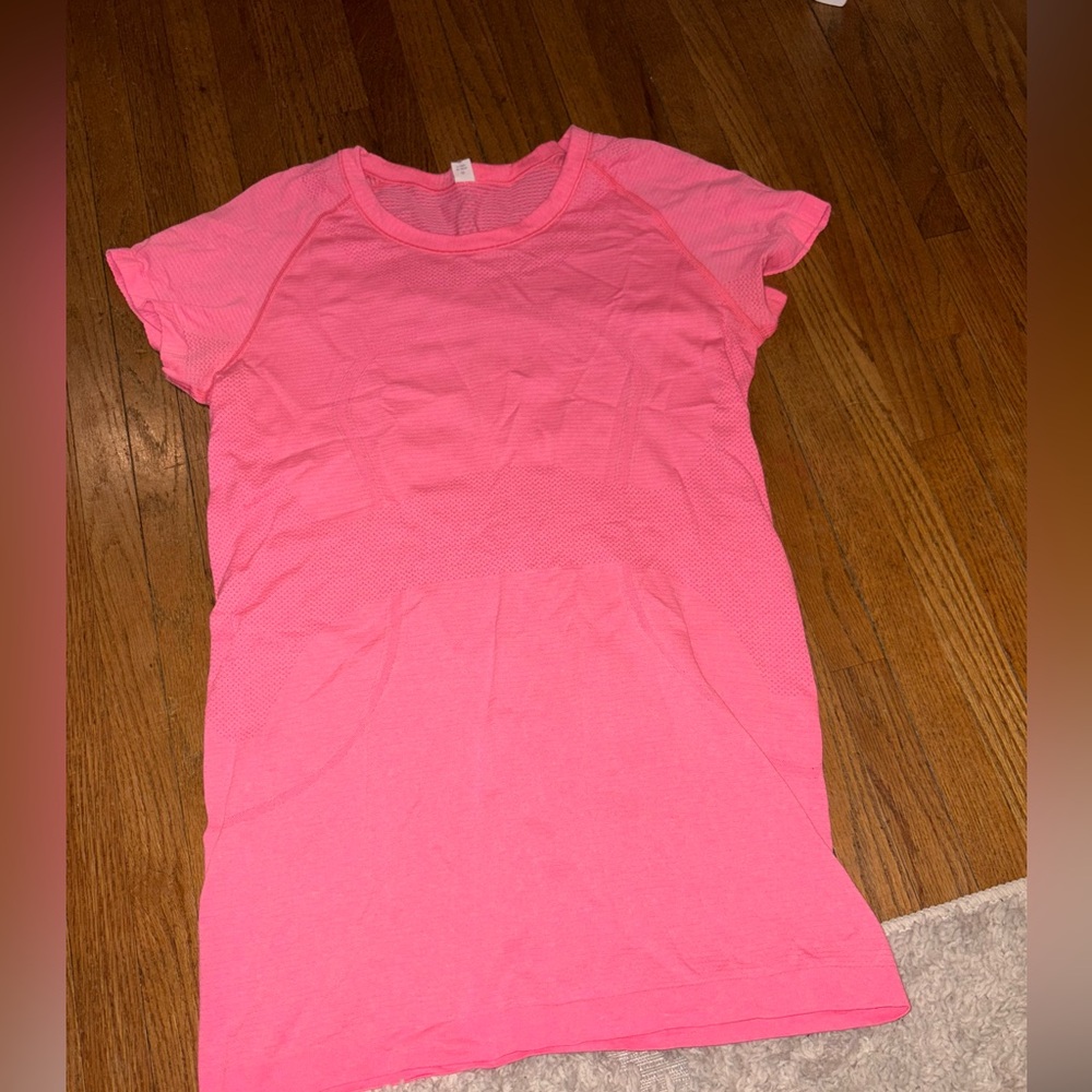 Pink Lululemon Swiftly Tech Top. Size 8.